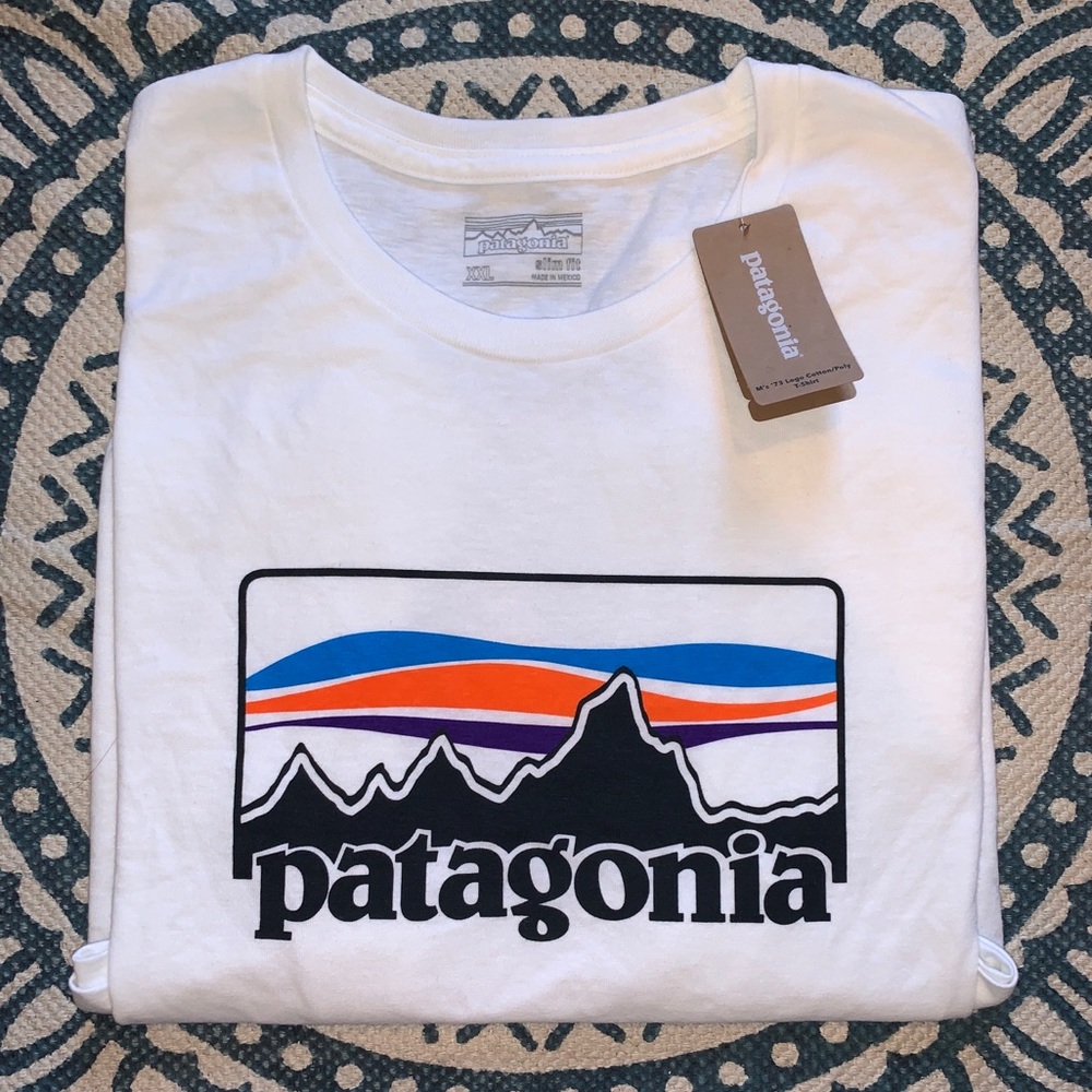Patagonia Men’s '73 logo cotton/poly t-shirt NWT